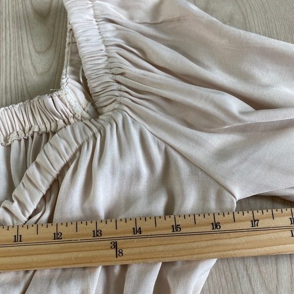 Hyfve Women Boho Babydoll Fairy Top Long Sleeve S Beige Crop Peasant Smocked - Picture 4 of 10